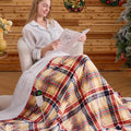 OCTROT Heated Blanket Electric, Twin Size 62X84, Heating Blanket with 10 Heating Levels & 8 Hours Auto Off, Checkered Plaid Sherpa Blankets Warmer for Adults, Fast Heating and Washable, in Brown