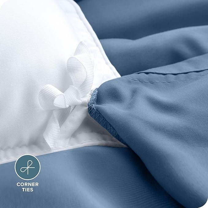Bare Home Bedding Duvet Cover Queen Size - Premium 1800 Super Soft Collection - Lightweight, Cooling Duvet Cover - Soft Breathable Bedding (Queen, Coronet Blue)