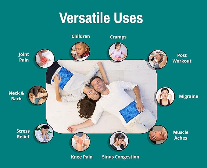 Microwavable Corn Filled Heating Pad and Cold Pack/Washable 100% Cotton Cover (Etched - Cobalt, 7.5in W x 11in L)