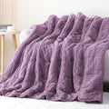 Cottonblue Jacquard Weighted Blanket 20 lbs for Adults Queen Twin Full Size, Fuzzy Sherpa Fleece Weighted Throw Blankets 60x80 in for Relax & Sleep, Cozy Heavy Bed Blankets with Cemaric Beads, Purple