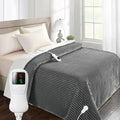 Heated Blanket Electric Blanket Twin Size, Super Soft Cozy Upgraded Flannel Heating Blanket with 9 Heating Levels & 1-9 Hours Auto Off, Fast Heating & Overheat Protection, 62" x 84", Light Gray