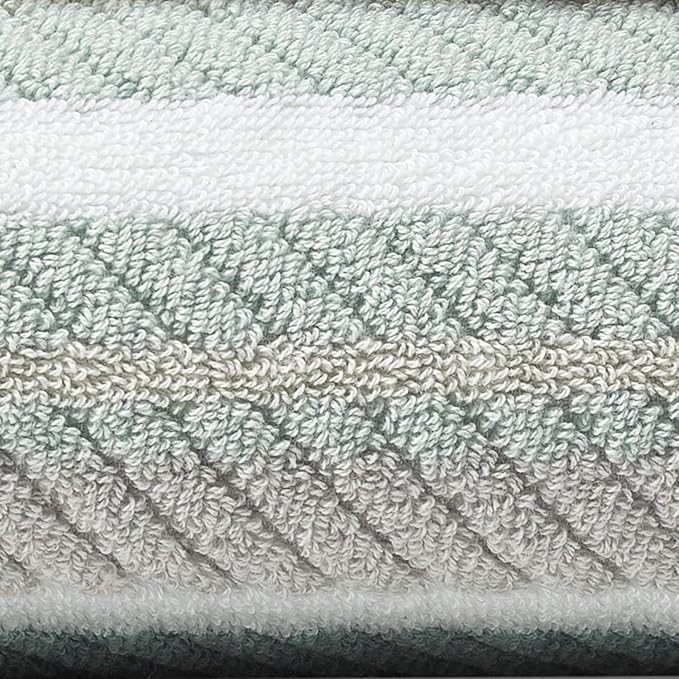 Tommy Bahama - Bath Towels, 100% Soft & Absorbent Cotton Terry Loop with Twill Texture, Low Linting & Fade Resistant, Medium Weight Bathroom Towels (Ocean Bay Blue, 3 Piece)