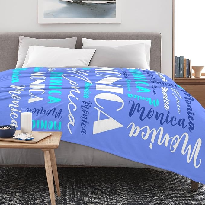 Name Blanket Personalized Blanket for Adult Kids Flannel Customize Throw Blanket Custom (Color 26, 40 x 50 Inches)