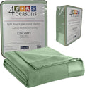Thermee Micro Flannel King Size Blankets, Lightweight All Seasons Cozy Blanket, Throw Blankets for Home and Living Room, Comfy & Soft Blanket for Couch, Machine Wash, No Pilling - Clover