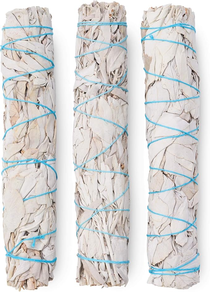 9-Inch White Sage Smudge Sticks ~ Sustainably Harvested ~ for Smudging & Cleansing ~ Instructions Included (3 Pack)