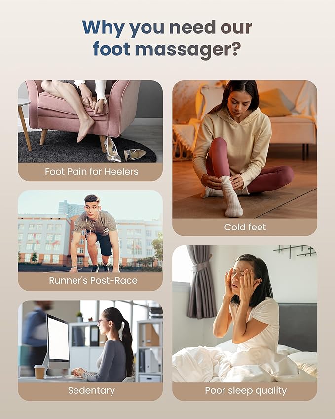 COMFIER FSA Eligible Foot Massager with Heat, Shiatsu Foot Massager Machine for Neuropathy Plantar Fasciitis, Squeeze & Rolling Foot Massage, Remote Control & Piano-Key Button