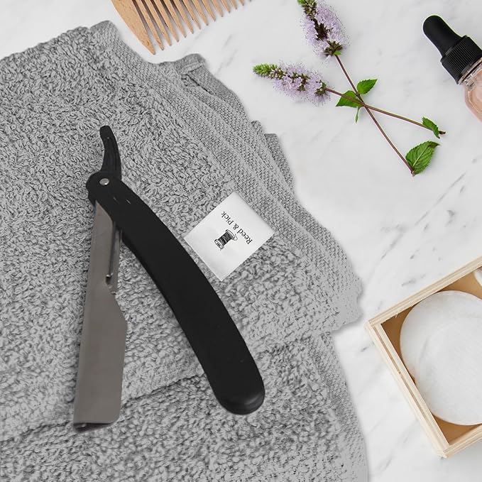 Reed&Pick Hand Towels (Pack of 24) Grey Economy Towels Salon Towels - 100% Cotton Spa Towel – 16 x 26 Inches Highly Absorbable, Facial Towel Gym Hair Face Towel Bulk