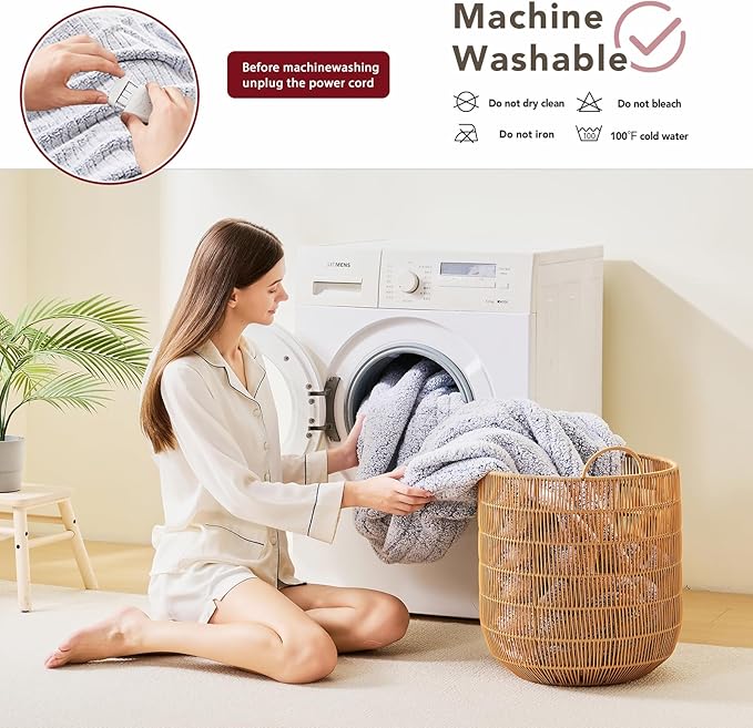 Heated Electric Blanket King Size - 100"x90" Flannel Heating Blanket with 10 Heating Levels & 5 Time Settings Over-Heat Protection, Winter Warmer for Adults with ETL Certification（Grey）
