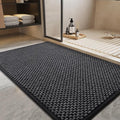 PADOOR-Bath Mat-Super Absorbent Chenille Bathroom Mats-Rubber Backed Bath Mats for Bathroom Non Slip, Easy Clean Bathroom Rugs Front of Bathtub,Shower Room,Sink-24×36, Darkgrey&Black