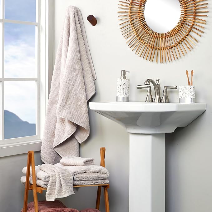 SKL Home CloudSoft Cotton Luxury 2-Piece Hand Towel Set, Oatmeal