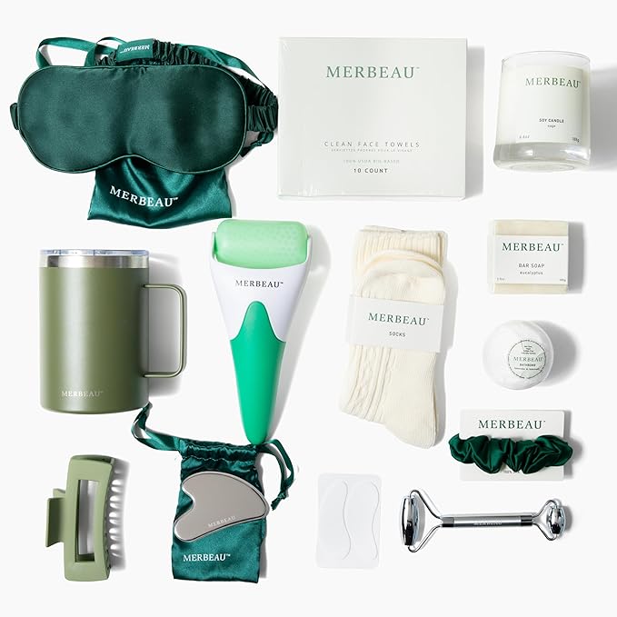 Luxury Self Care 13 Piece Gift Set – Candle, Socks, Bar Soap, Bath Bomb, Clean Towels, Hair Clip, Tumbler & More – Relaxation Spa Kit for Women & Men – Perfect for Any Occasion, NEW