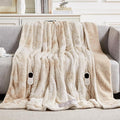 Homemate Electric Heated Blanket Queen Size - 84"x90" Heating Blanket Queen Size Dual Control 1/2/4/6/8 Hours Auto-Off 10 Heat Level Over-Heat Protection Luxury Faux Fur Sherpa ETL Certification