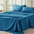 Bedsure California King Sheet Sets - 4 Pieces Soft Cal King Sheets - Breathable & Cooling - Hotel Luxury - Easy Care Polyester Microfiber Bedding for Women, Men, Teal Blue