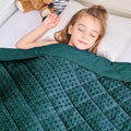 yescool Weighted Blanket 7 Pounds Green Twin Size Cooling Weighted Throw Blanket, Minky Heavy Blankets Warm Weighted Comforter, Big Washable Thick Blankets Gift for 60-90lbs, 40 * 60in
