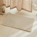 Pale Beige Bathroom Rug, Waffle Bath Mat Non Slip Washable Super Absorbent Quick Dry Boho Farmhouse Bathroom Decor, 30''x20'' Pale Beige