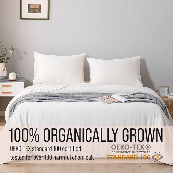 Bella Coterie Luxury Bamboo Viscose King Size Sheet Set | 100% Organically Grown | Ultra Soft | Cooling for Hot Sleepers | 18" Deep Pocket [Ivory]