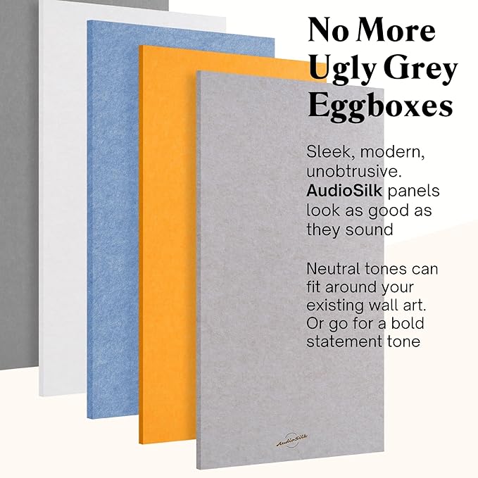 Acoustic Panels, 4 Pack ROOM KIT, Large, 46" x 23", Mid Grey