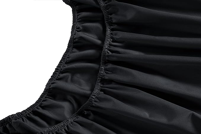 LANE LINEN Queen Size Bed Sheets Set – 450 Thread Count 100% Natural Cotton Cooling Sheets, Hotel Luxury Soft Sateen Finish, Snug Fit 15" Deep Pocket Elasticized Fitted Sheet – Black