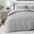 Bare Home Bedding Duvet Cover Queen Size - Premium 1800 Super Soft Collection - Lightweight, Cooling - Soft Breathable Bedding Duvet Cover (Queen, Light Grey)