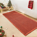 Waffle Bath Mat - Boho Bathroom Rugs Non Slip Washable, Super Absorbent & Quick Dry, Soft Bath Mat Farmhouse Bathroom Decor, 20'' x 48'', Dirty Orange