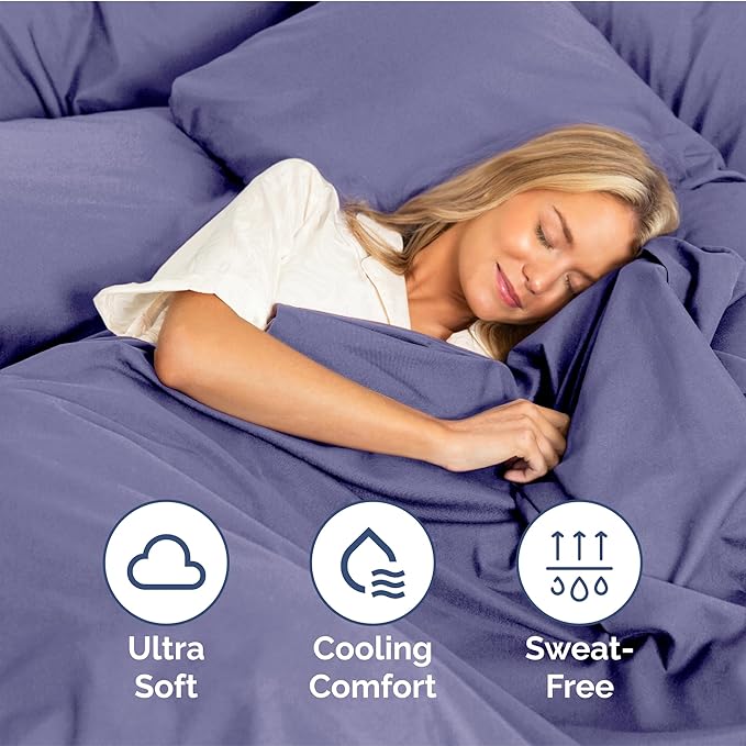 King Size 4 Piece Sheet Set - Extra Soft, Breathable & Cooling - Hotel Luxury Durable Bed Sheets for Women & Men - Deep Pockets, Easy-Fit & Wrinkle-Free - French Violet Oeko-Tex