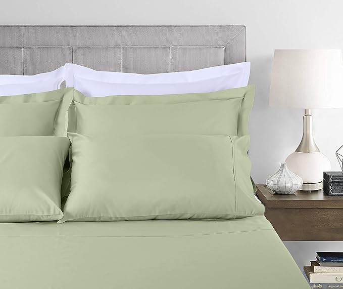 Threadmill - Twin XL Sheets Set Soft 100% Cotton Cooling Sheets Deep Pocket Snug Fit Elastic, 500 Thread Count, 3-Pc, Hotel Quality Bed Sheets, Beats Egyptian Cotton Claim (Sage)