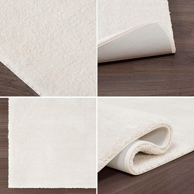 Madison Park Signature Non Slip, Luxrurious Plush Mat, Absorbent, Quick Dry, Spa Design Bath Room Décor Marshmallow Bathroom Rug, 1'8"x2'6", Cream