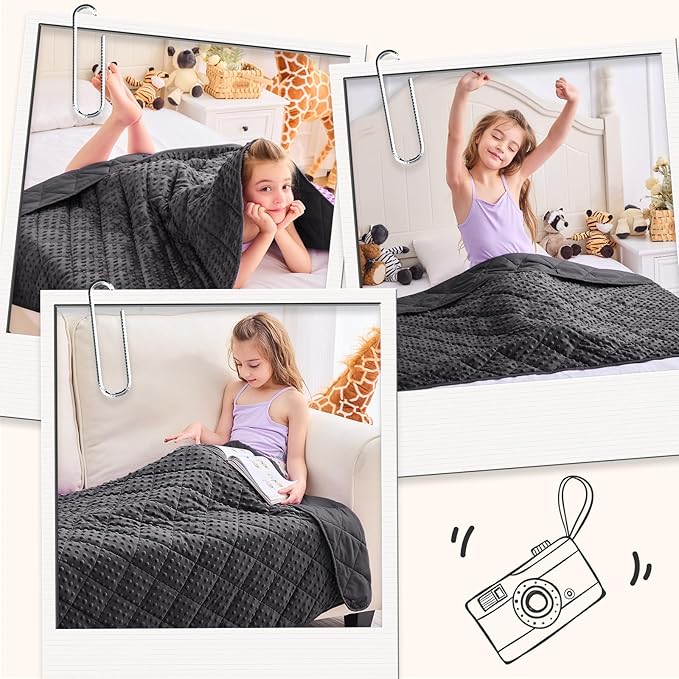 yescool Weighted Blanket 5 Pounds, Blanket Gifts for Boys and Girls, Small Weighted Throw Blankets Washable Heavy Blankets, Winter Weighted Comforter for 40-70lbs, 36 * 48in