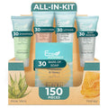 Eco Botanics Hotel Soaps & Toiletries Bulk Set | 1-Shoppe Amenities Kit | 0.85oz Shampoo & Conditioner, Body Wash, Lotion, 0.89oz Bar Soap | Travel Size | 150 Pieces