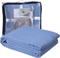 DOLLCENT 100% Cotton Queen Size Blanket for Bed, Premium Soft Combed Lightweight Blankets, Washed Breathable Cozy Bed Throw Blanket, Blue Queen Cotton Blankets for All Season: Blue (90"x90")