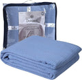 DOLLCENT 100% Cotton King Size Blanket for Bed, Premium Soft Combed Lightweight Blankets, Washed Breathable Cozy Bed Throw Blanket, Blue King Cotton Blankets for All Season: Blue (108"x90")