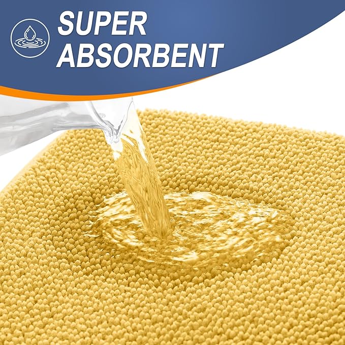 OLANLY Thick Memory Foam Bath Mat Rug 30x20, Extra Soft Absorbent Bathroom Rug, Quick Dry Bath Mats, Non-Slip, Machine Washable Carpet for Bathroom, Tub and Shower, Home Decor Accessories, Yellow