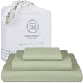 Threadmill 500 Thread Count Twin Size 3 Pc Luxury Cotton Bedding Set, Jacquard Floria Sage Green, Damask Sheets with 15" Elasticized Deep Pocket, 1 Pillowcase & Free Tote Bag