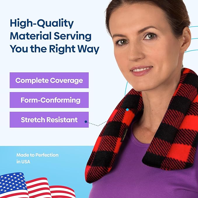 SunnyBay Microwave Heating Pad, Microwavable Heated Neck and Shoulder Wrap, Soothing Weighted Moist Heat or Ice Pack with Flaxseed and Lavender, 26x5 Inches, 2.5 lbs, Buffalo