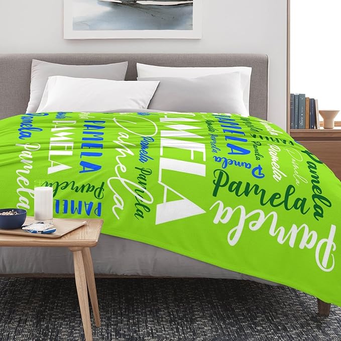 Name Blanket Personalized Blanket for Adult Kids Flannel Customize Throw Blanket Custom (Color 23, 60 x 80 Inches)