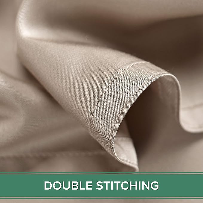 King Sheets by Pure Bamboo, Genuine 100% Organic Viscose Derived from Bamboo Bed Sheet Set, Luxuriously Soft & Cooling, Double Stitching, Lifetime Quality Promise (King, Sand)