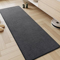 AMOAMI Chenille Bath Mat Super Absorbent Bathroom Mat Quick Dry Low Pile Bath Mats for Bathroom Washable Rubber Backed Bathroom Runners Fit Under Door, Front of Bathtub, Sink, Darkgrey&Black 24"x70"
