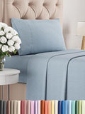Twin Size 3 Piece Sheet Set - Comfy Breathable & Cooling Bed Sheets Set - Hotel Luxury Bedding for Women, Men, Kids, Teens, Boys & Girls - Deep Pockets, Soft & Wrinkle Free - Blue (Heathered Sheets)