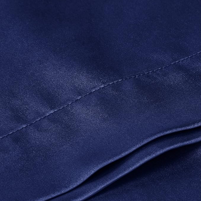BEDELITE Satin Body Pillow Cover, Super Soft and Cooling Body Pillow Pillowcase for Hair and Skin, Breathable Silky Full Long Pillowcase Cover(20"x54", Navy)