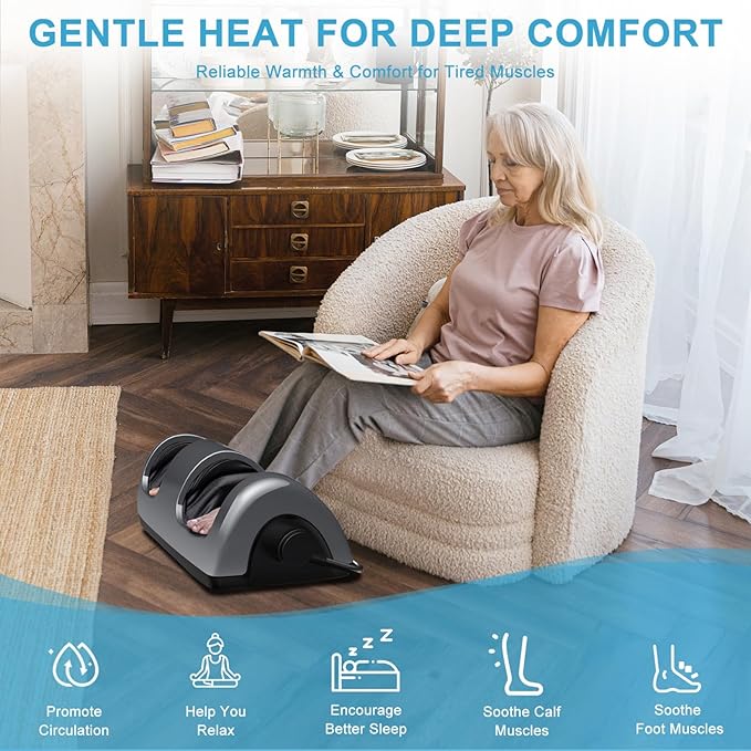 TISSCARE Foot Massager with Heat, Shiatsu Foot Massager for Plantar Fasciitis, Neuropathy, Circulation and Pain Relief, Remote Control, Deep Kneading, Gifts for Women Men Mom Dad