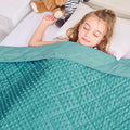 yescool Weighted Blanket 10 Pounds Teal Twin Size Cooling Weighted Throw Blanket, Minky Heavy Blankets Warm Weighted Comforter, Big Washable Thick Blankets Gift for 80-120lbs, 40 * 60in