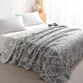 NTBAY 3 Layers Cotton Muslin 68x92 Twin Bed Blanket, Super Soft Breathable Thermal Yarn Dyed Quilt for Adults, Perfect Lightweight Blanket for Couch Sofa Bed All Seasons, Grey Paisley