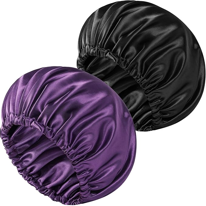 Satin Bonnet Double Layer Silk Bonnet for Sleeping Women Hair Care for Natural Curly