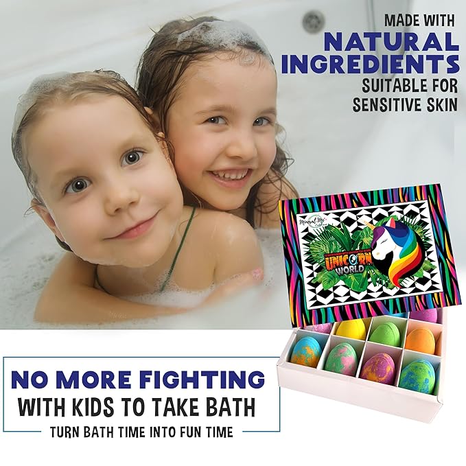 Unicorn Bath Bombs for Girls with Jewelry Inside - Organic Bath Bombs for Kids with Surprise, Natural, Skin Moisturizing BathBombs, Rainbow Bubble Bath. Stocking Stuffers Christmas Gifts for Girls