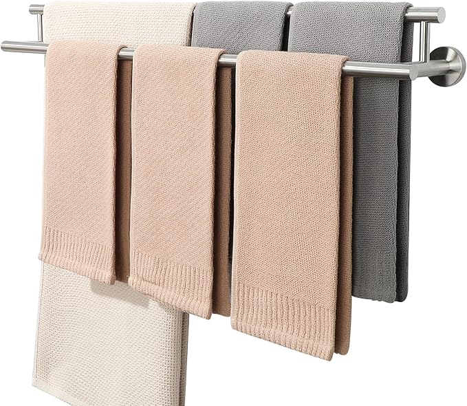 Alise Double Bath Towel Bars Towel Racks for Bathroom Lavatory,32 Inch Wall Mount Towel Holder SUS304 Stainless Steel Towel Hanger Towel Rail,GYT6902-800-LS Brushed Nickel