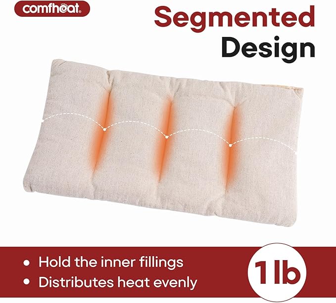 Small Heating Pad Microwavable with Cotton Washable Cover 11x6.3 Lavender Heat Pad for Pain Relief, Natural Fillings Moist Warm Compress, Microwave Hot Pack for Muscles, Joints