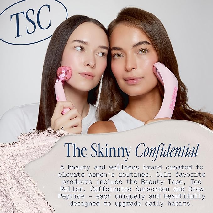 The Skinny Confidential Face Roller - Pink Balls Eye & Facial Roller Massager - Face Massage Tools Skincare for Wrinkles & Fine Lines, Sculpt, Contour, Tighten & De-Puff Skin