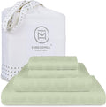 Threadmill 100% Cotton Sheets for Queen Size Bed - 600 Thread Count Queen Bed Sheets Set with 16” Deep Pocket - Jacquard Sateen Weave 4-Piece Bedding Set with Cooling Effect, Sage Green