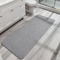 Bath Mat,Ultra Thin Bathroom Runner Rugs,Large Bath Mats for Bathroom,Quick Dry,Non-Slip,Machine Washable,Low Pile,Bath Rug,Shower Outside,Sink,Home Decor Accessories.Grey,1'5"x4'11"（17x59inch）