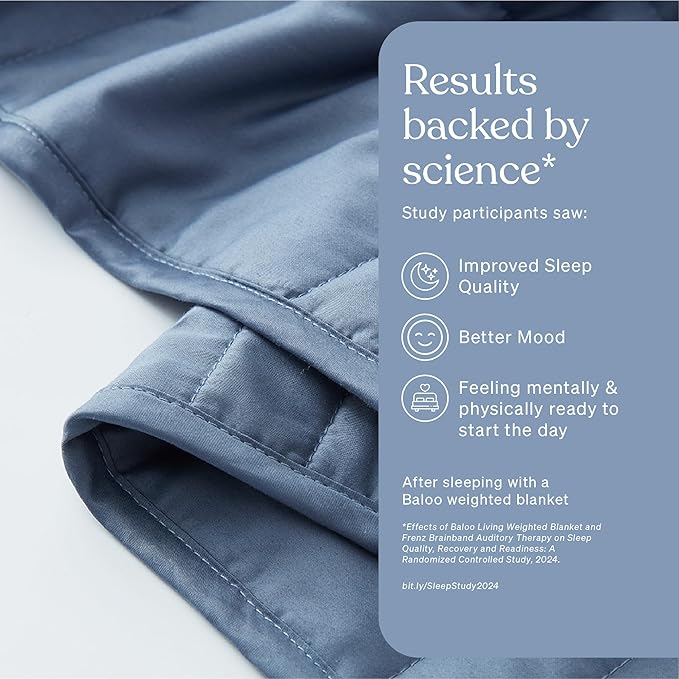 Baloo Weighted Blanket for Adults 15 lb (Dusk, 60"x80") | Cool & 100% Cotton | Machine Washable & Dryer Safe | Glass Microbead Fill